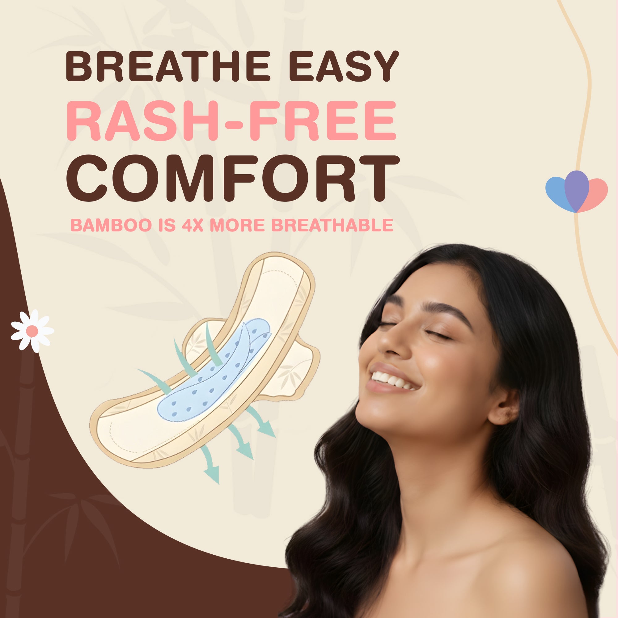 Ozemi Natural Bamboo Biodegradable Sanitary Pads ǀ 320 mm (XXL) + 180 mm Large Pantyliner