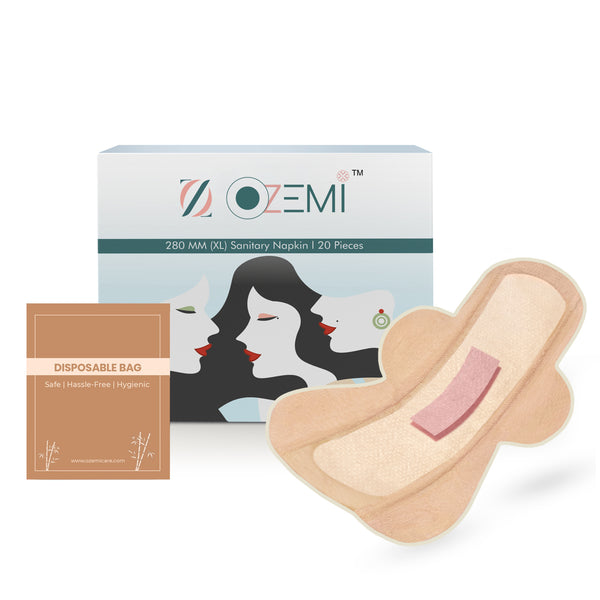 Ozemi Natural Bamboo Biodegradable Sanitary Pads ǀ 280 mm (XL)