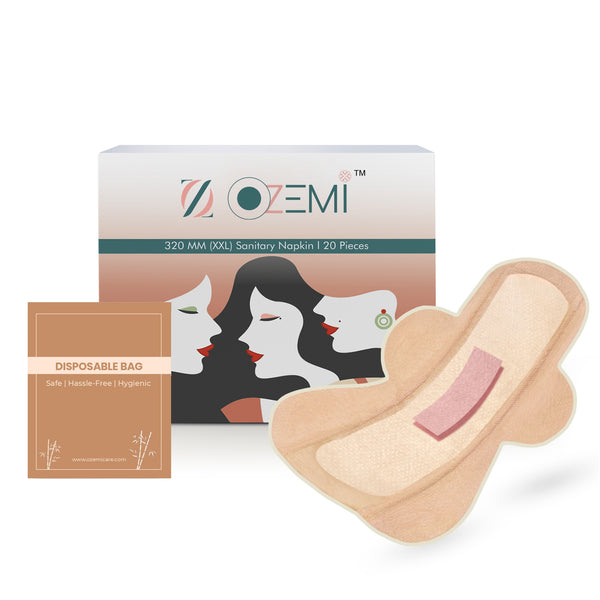 Ozemi Natural Bamboo Biodegradable Sanitary Pads ǀ 320 mm (XXL)