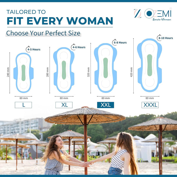 Ozemi Anion Cotton Sanitary Pads ǀ 320 MM (XXL)