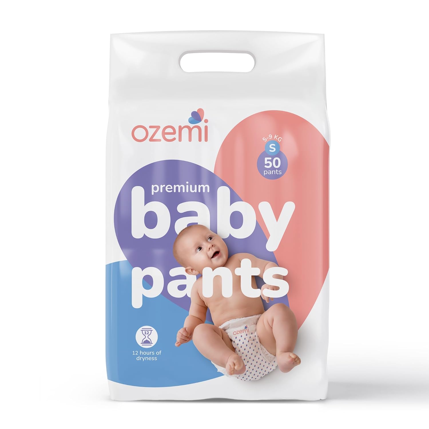 Ozemi Ultra-Soft and Absorbent Baby Pant style Diapers | Small size | Pack of 50 Pants