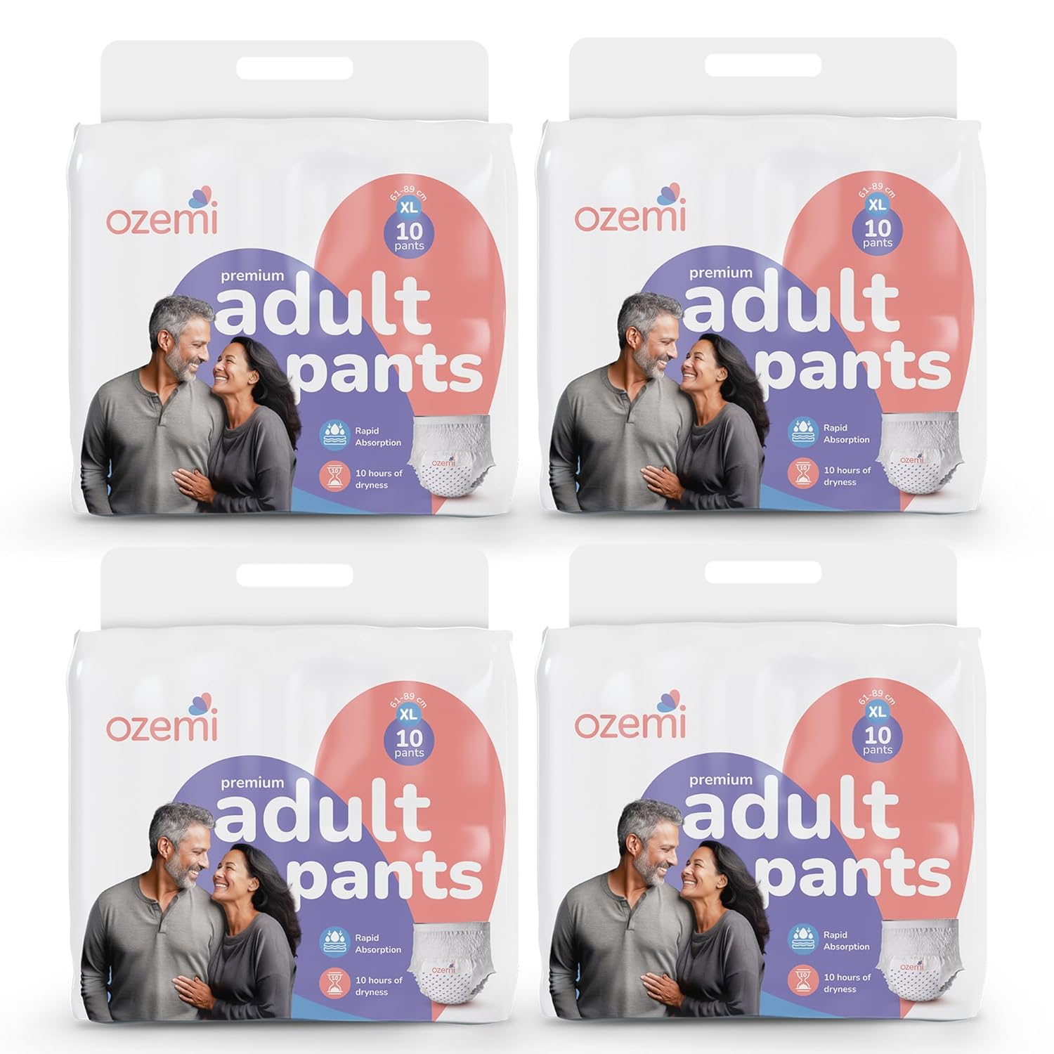 Ozemi Premium Adult Diaper Pant Style ǀExtra Large Size ǀ 40 Units(Pack of 4)