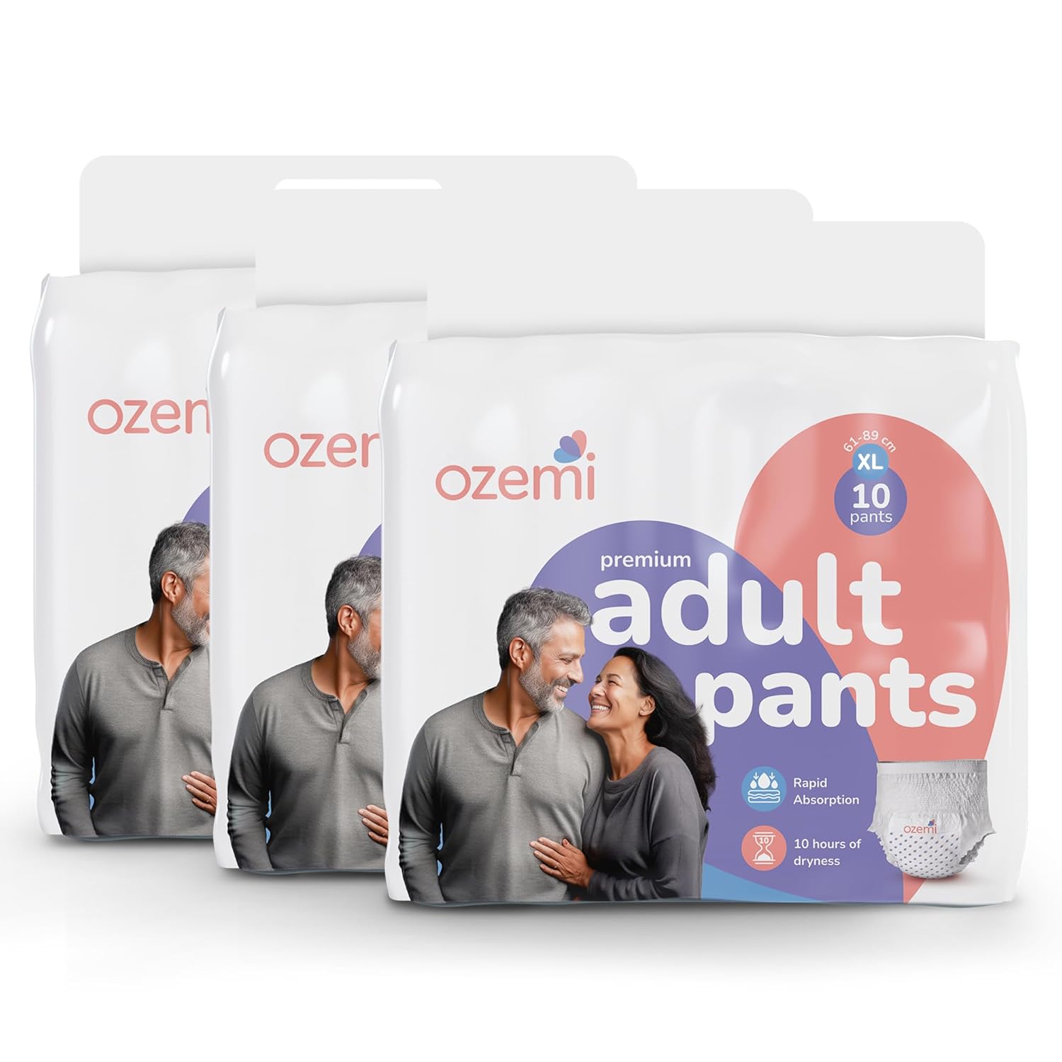 Ozemi Premium Adult Diaper Pant Style ǀExtra Large Size ǀ 30 Units(Pack of 3)