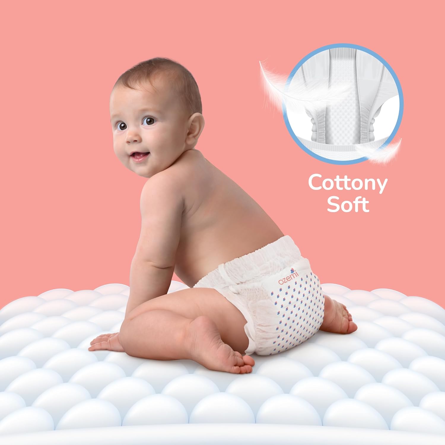 Ozemi Ultra-Soft and Absorbent Baby Pant style Diapers | Small size | Pack of 50 Pants