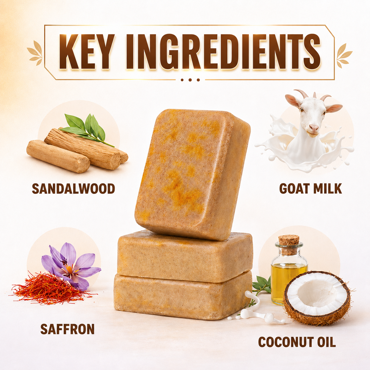 Ozemi Detan soap with Sandal Wood and Saffron For Glowing Brightening skin