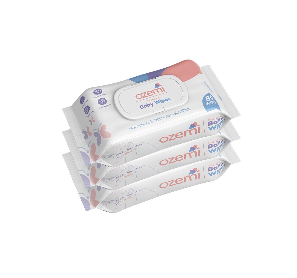 Ozemi Baby Wipes - 80 Pieces, (Pack of 1)