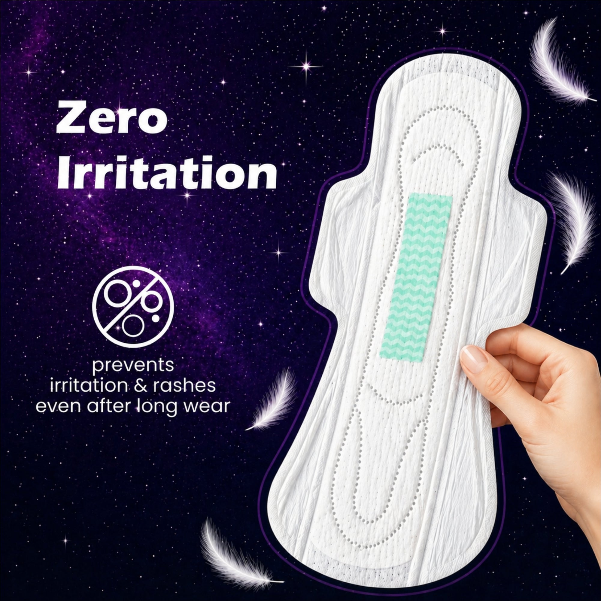 Ozemi Rash-Free Cotton Anion Sanitary Pads ǀ 420 MM (XXXL)
