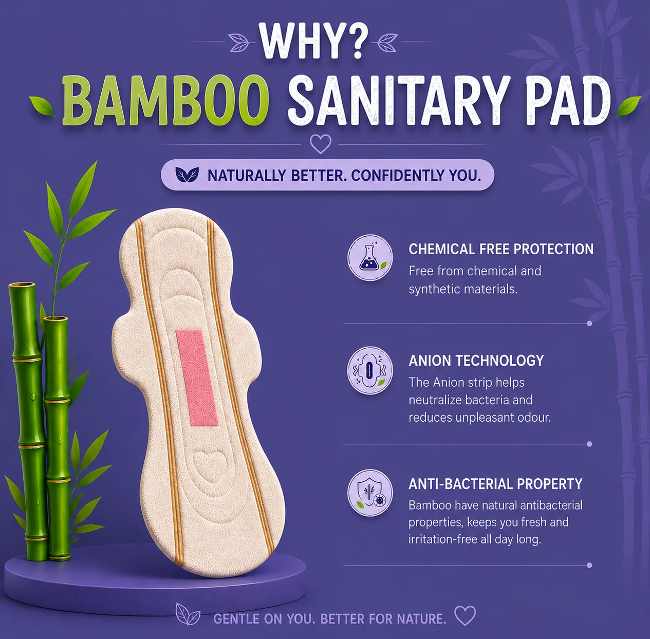 Ozemi Natural Bamboo Biodegradable Sanitary Pads 4