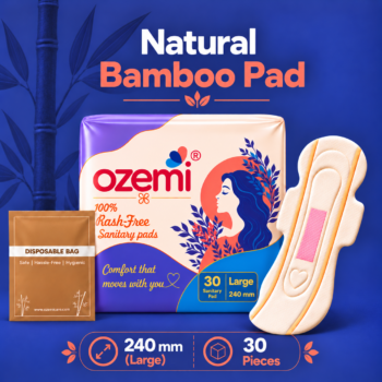 Ozemi Natural Bamboo Biodegradable Sanitary Pads ǀ 240 mm (Large)