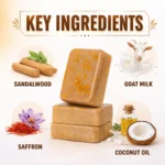 Ozemi Detan soap with Sandal Wood and Saffron For Glowing Brightening skin Pack 2