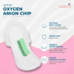 Ozemi Rash-Free Cotton Anion Sanitary Pads ǀ 240 MM (Large) Pack 30
